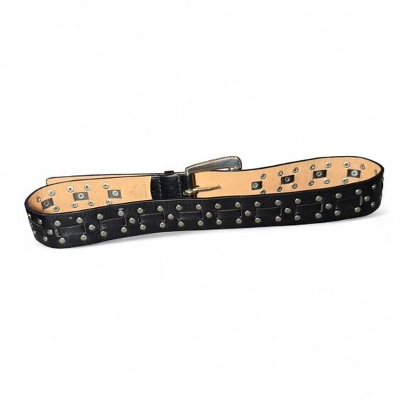 Michael Kors Women’s Black Leather Silver Studded Belt Size M Genuine Leather main image 4